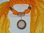 Schmuckschal orange mit Achatscheibe - Unikat
