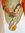 Schmuckschal orange-lachs mit Achatscheibe - Unikat