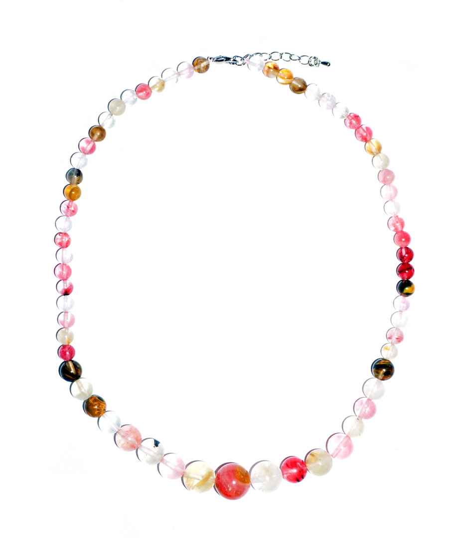 Elegante Edelsteinkette aus Turmalin-Perlen