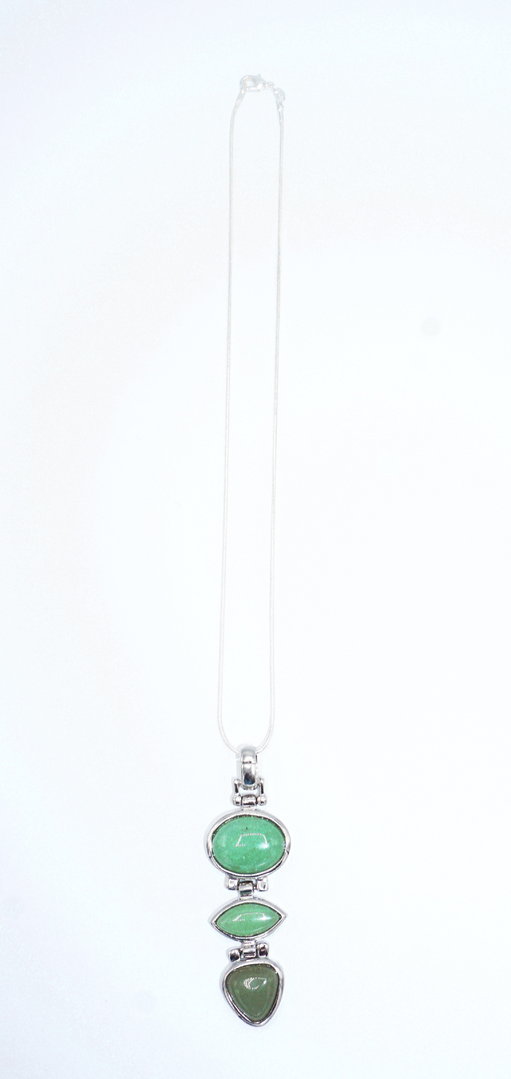 Aventurin Anhänger mit 925 Silberkette 45cm Echtstein Esotherik,Trapezform 
