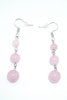 Elegante Ohrringe aus Rosenquarz-Perlen