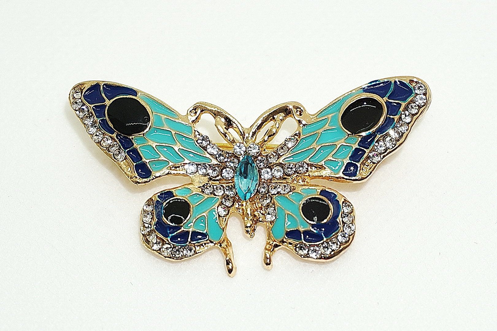 Brosche in tollem blauem Schmetterlings-Design